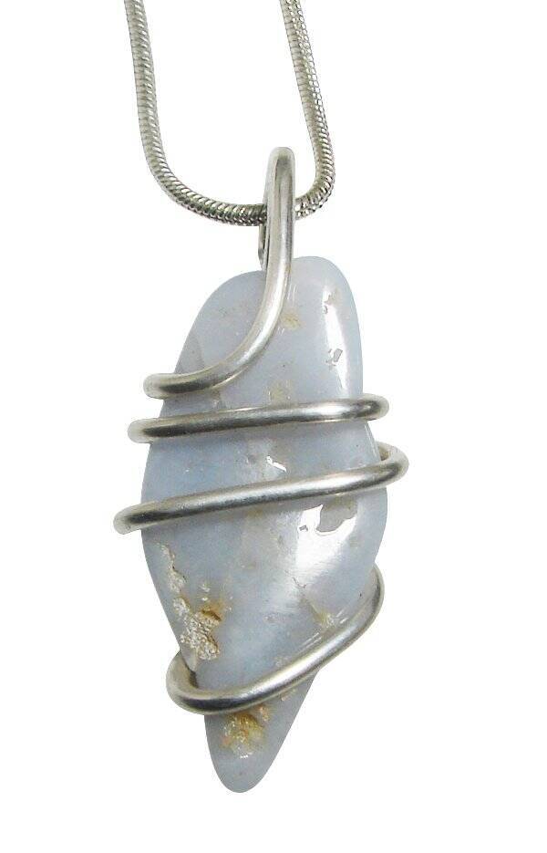 GENUINE ELLENSBURG TRUE BLUE AGATE PENDANT, MEDIUM BLUE #77