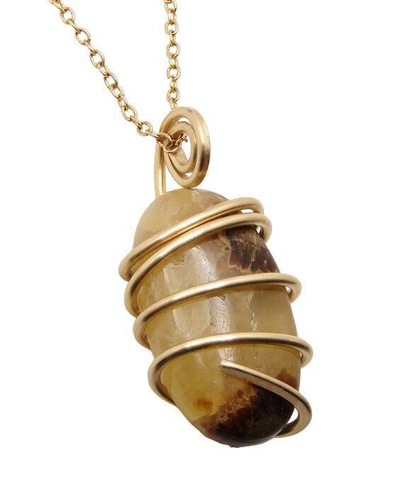 Coolest Pendant on Earth Septarian Nodule Pendant Bronze Gold #10