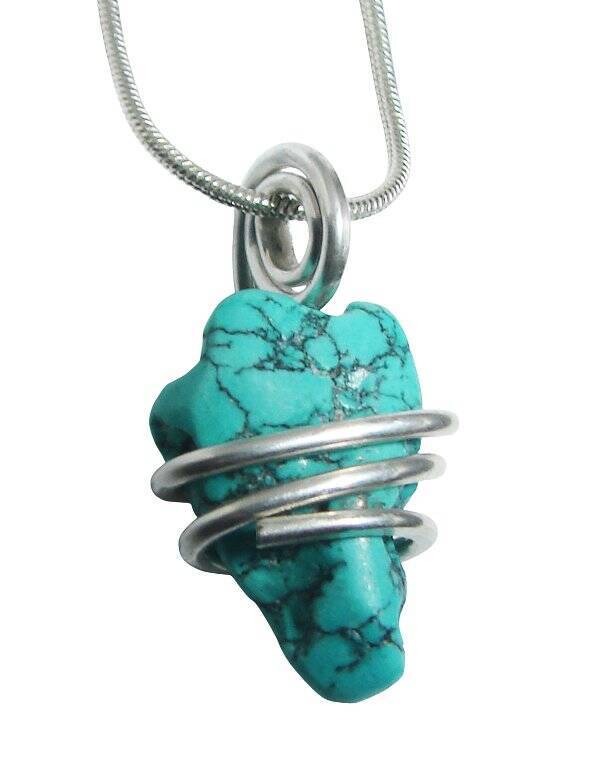 Gorgeous Hand Forged Natural Blue Turquoise Pendant Silver #130