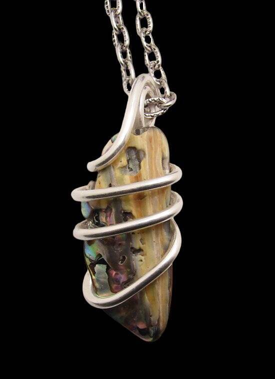 TW: 5.6 grams Abalone Pau Shell Pendant in Sterling Silver #12