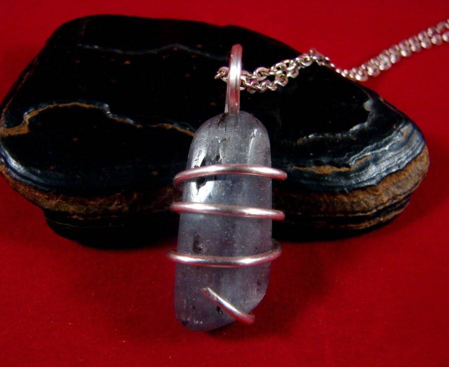 Natural Blue Kyanite Gemstone Pendant Necklace Sterling Silver 90