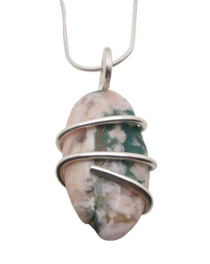 Spirit of Sakura Pendant Natural Agate | 925 Sterling Silver Pendant #1