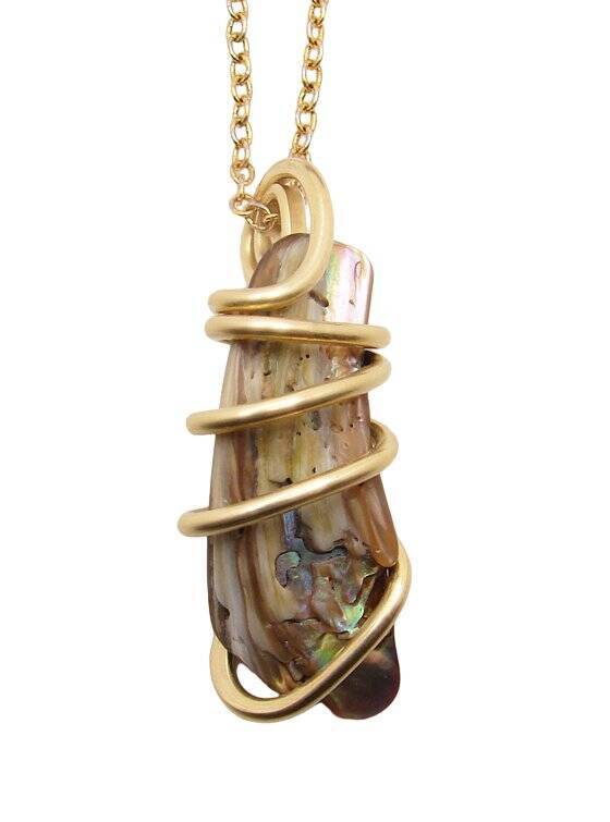 TW: 6.2 grams Abalone Pau Shell Pendant in Merlin's Gold #53