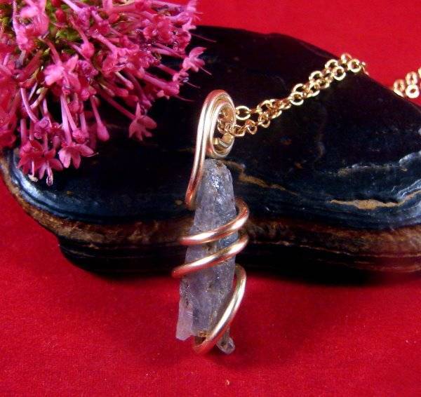 Natural Blue Kyanite Gemstone Pendant Necklace MERLIN'S GOLD 112