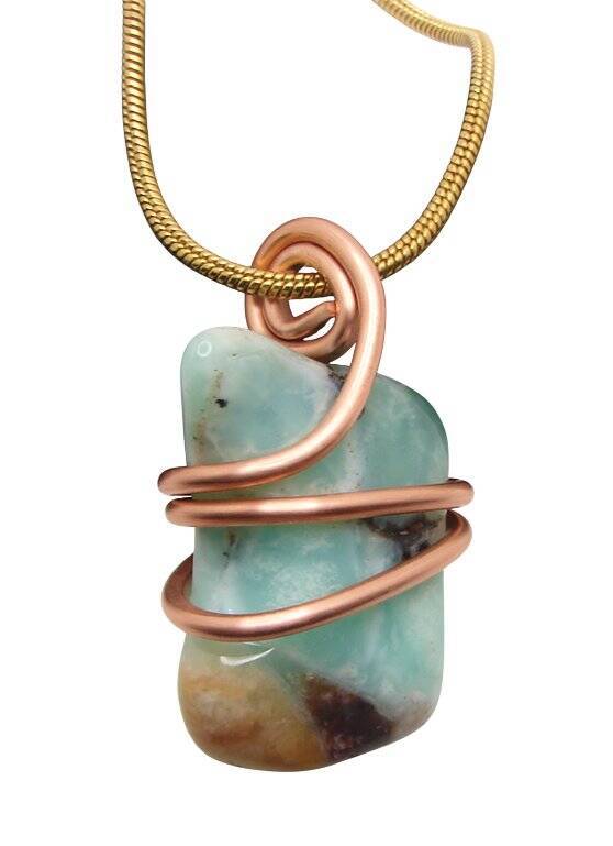 Real Crystals CHRYSOCOLLA PENDANT Handmade Talisman Stress Reliever Calm #16