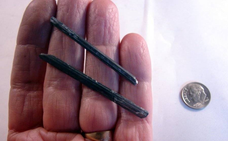 2 STIBNITE WANDS- Wu Ling Antimony Mine , Jiangxi Prov., - CHINA #3