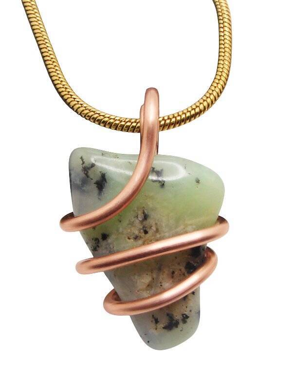 Real Crystals CHRYSOCOLLA PENDANT Handmade Talisman Stress Reliever Calm #15