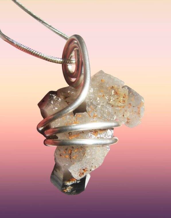 Rainbow Aura Amethyst Cluster Pendant, Titanium Crystals Quartz #57
