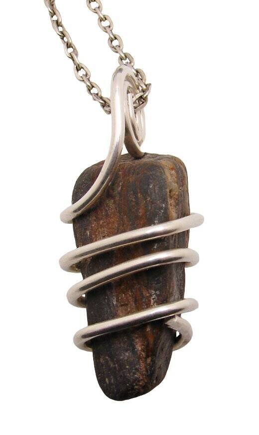 PENDANT OLDEST STONE IN THE WORLD 2 BILLION YEAR OLD GENESIS STONE Silver #803