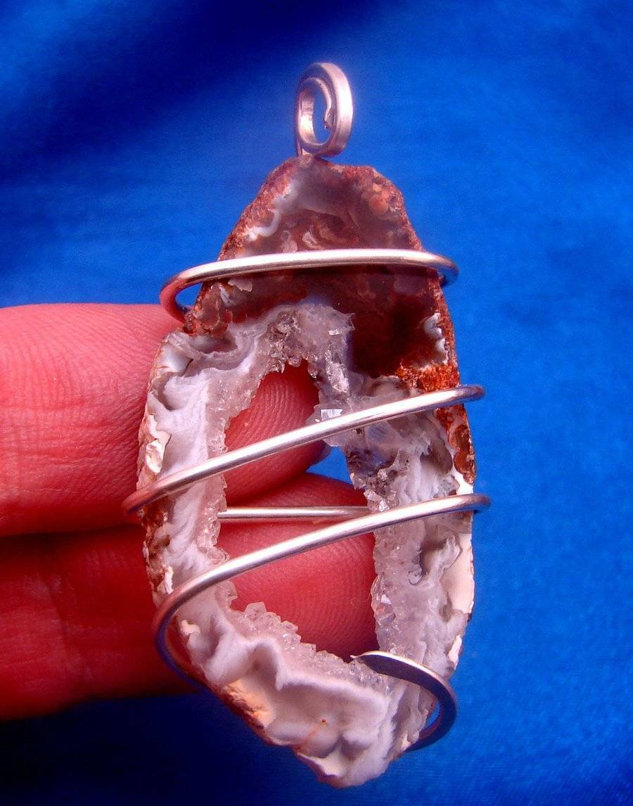 QUARTZ CRYSTAL GEODE STERLING SILVER PENDANT #1