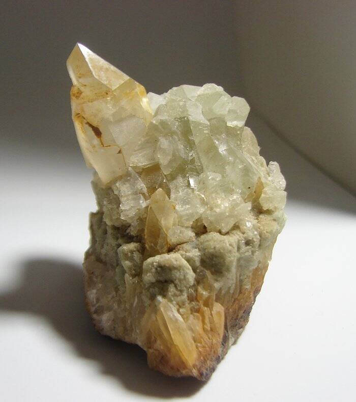 OLD COLLECTION OLD MINER GOLDEN QUARTZ GREEN FLUORITE NEW HAMPSHIRE #1