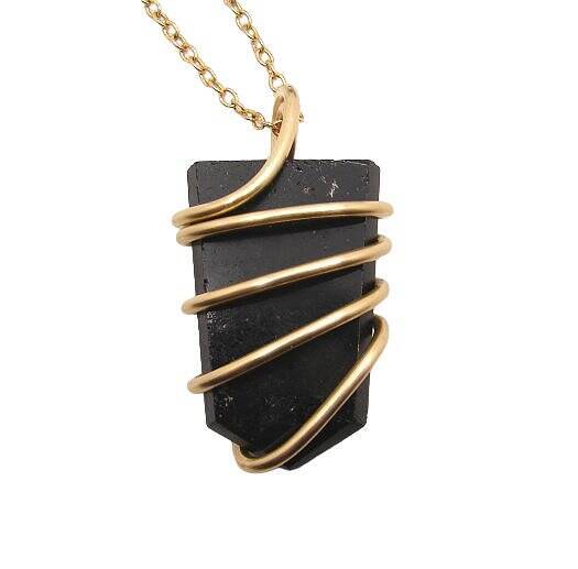 Black Tourmaline Crystal , Chakra Protection, Pendant  23
