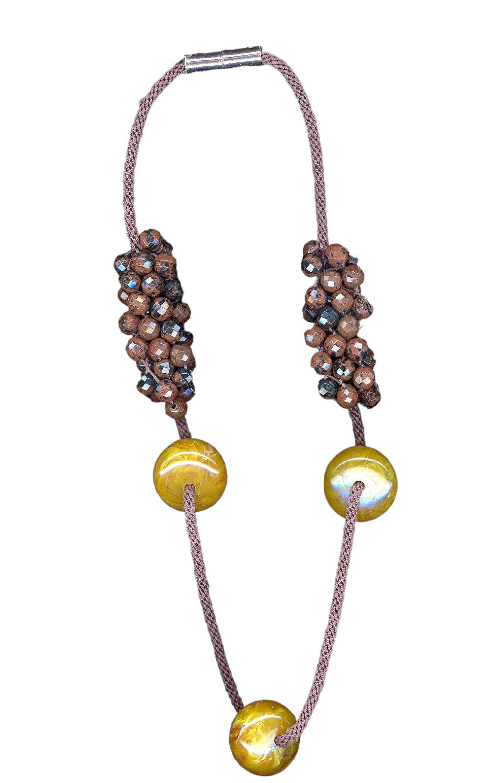 chunky Kay Lynne Nelsen Amber & Agate Necklace