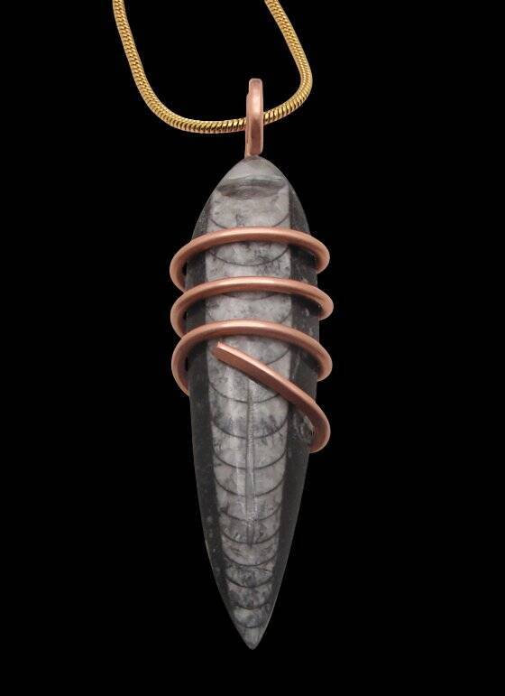 Shadow Hunters of Deep Sea Moroccan Pendant Paleozoic Orthoceras Science Gift #4