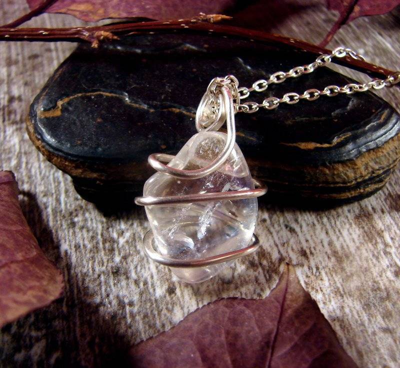 LUMINOUS FANTASY AURA TITANIUM CRYSTAL PENDANT STERLING SILVER REIKI #5