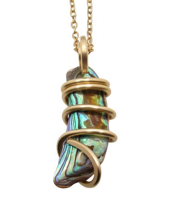 TW: 6.2 grams Abalone Pau Shell Pendant in Merlin's Gold #53