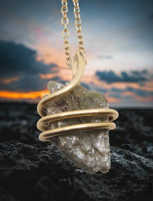 Green Heulandite Crystal Necklace Zeolite Crystal Handmade Crystal Jewelry #2
