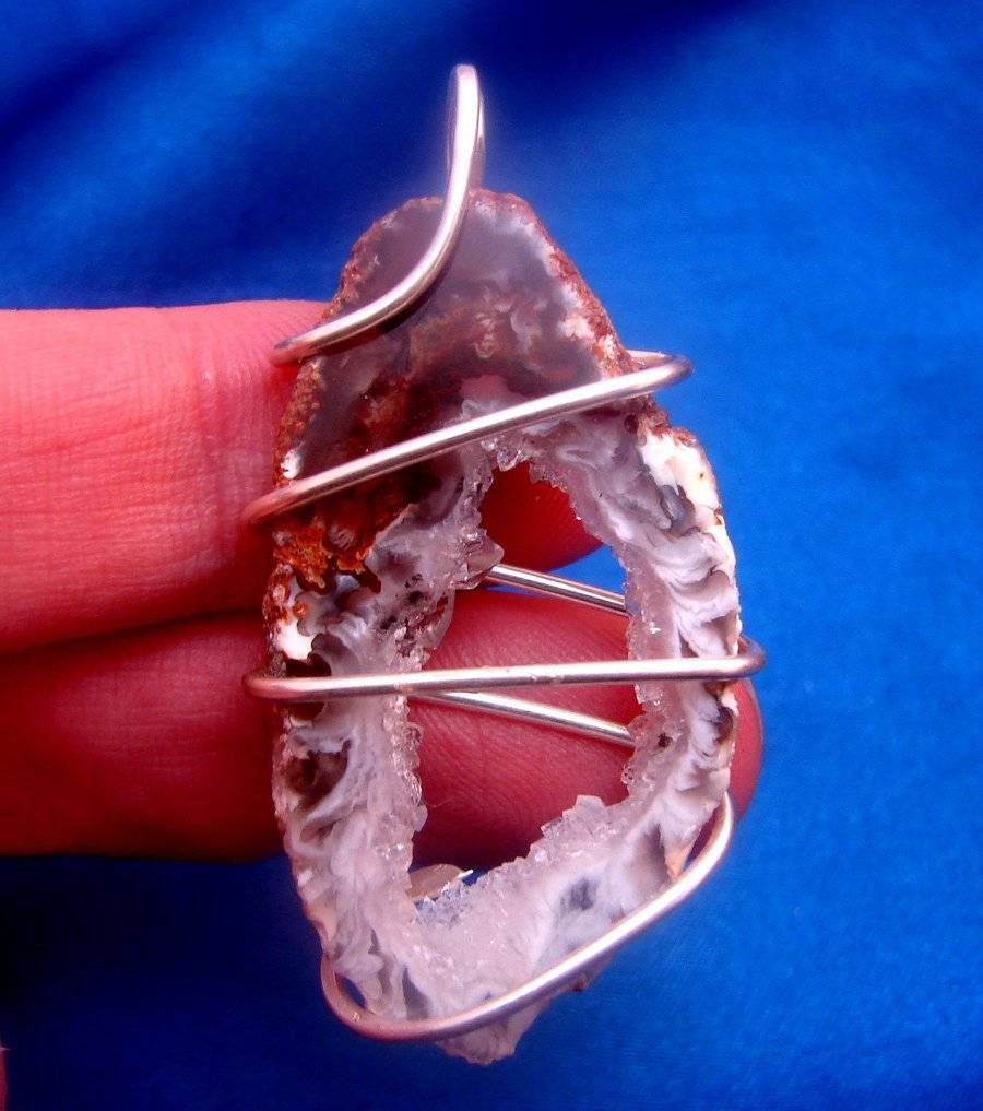 QUARTZ CRYSTAL GEODE STERLING SILVER PENDANT #1