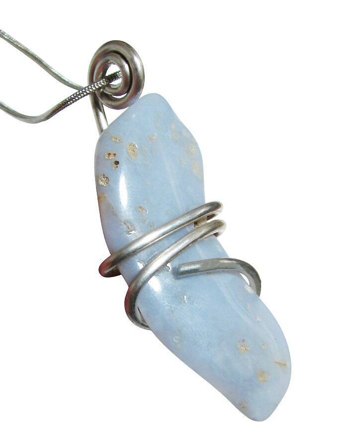 GENUINE ELLENSBURG TRUE BLUE AGATE PENDANT, MEDIUM BLUE #1
