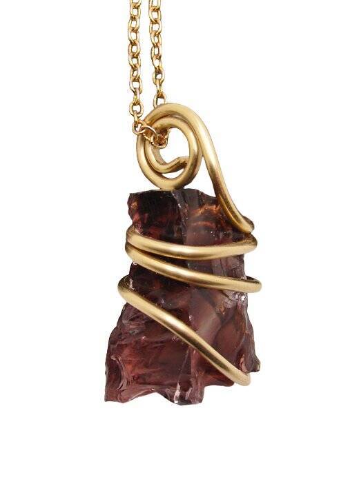 Gorgeous Genuine Monatomic Andara Crystal Pendant Bronze Gold 4001