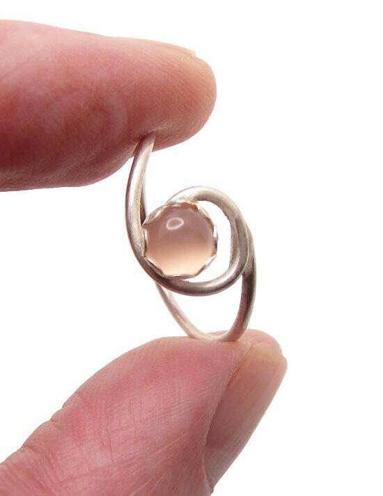 ENERGY RING JEWELRY ~VISIONS~ ROSE QUARTZ STERLING SILVER SS SIZE 7.5 #1