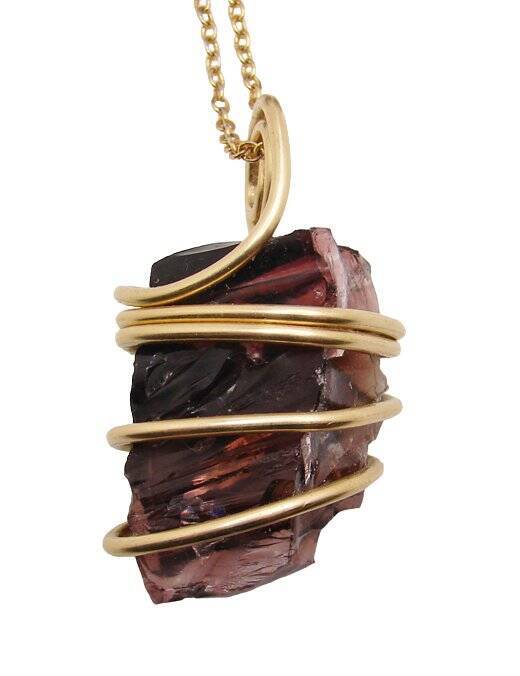 Gorgeous Genuine Monatomic Andara Crystal Pendant Bronze Gold #4000