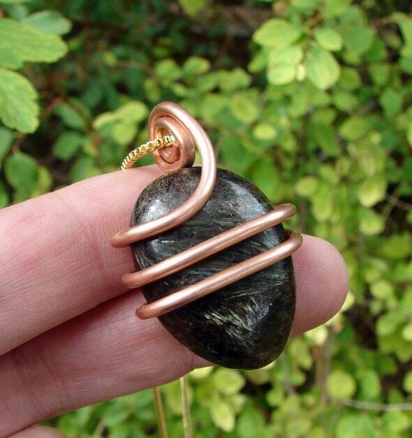 Natural Arfvedsonite Astrophyllite Pendant RUSSIAN Psychic Visions Crystal #11