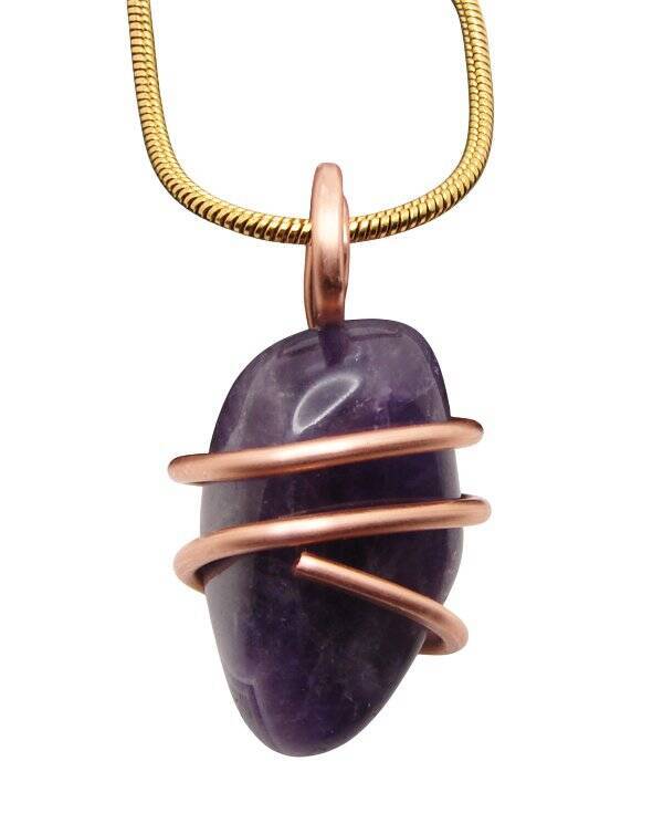 Handmade Crystal Jewelry African Amethyst Moon Pendant Real Crystals Purple #1