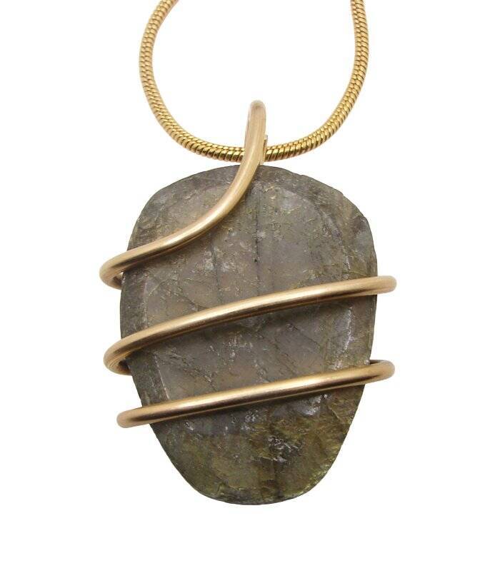 Moon Spirit Skull Jewelry Labradorite Bronze / Pagan Oracle / Blue Lotus #2