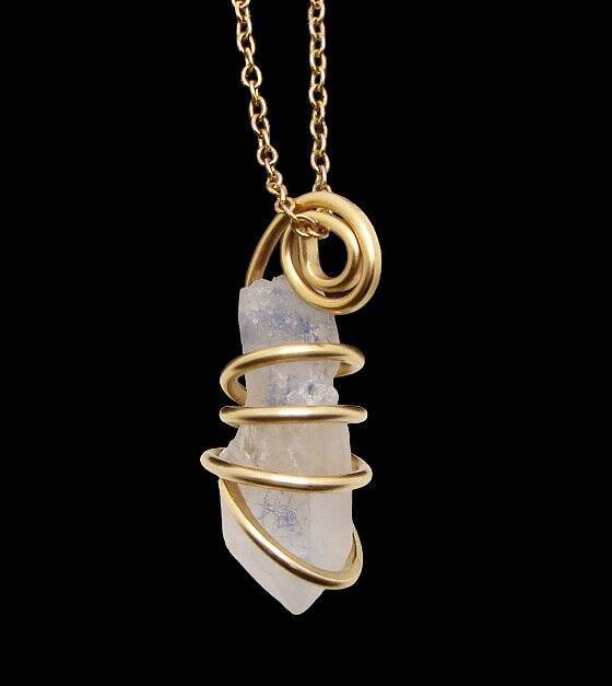 Dumortierite Included Quartz Crystal Pendant from Minas Gerais, Brazil #31