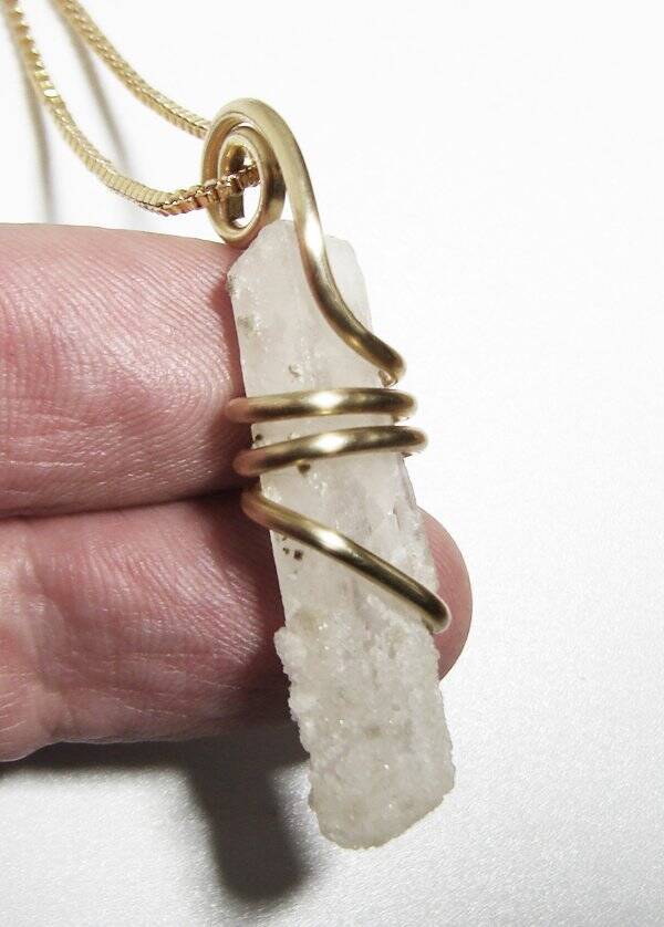 DANBURITE PENDANT RARE POWERFUL Pleiadian Starbrary Crystal MERLIN'S GOLD #503