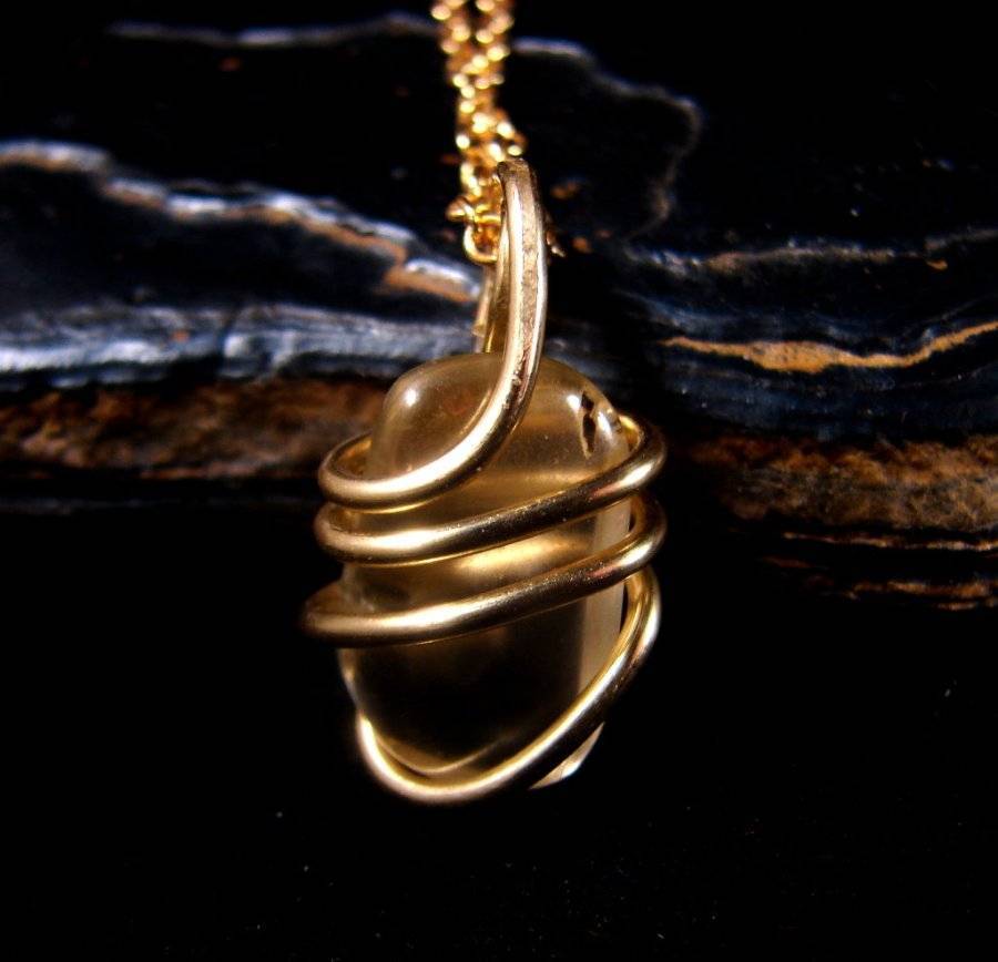 Golden Labradorite Hand Forged Pendant Merlins Gold Bronze Creativity #6