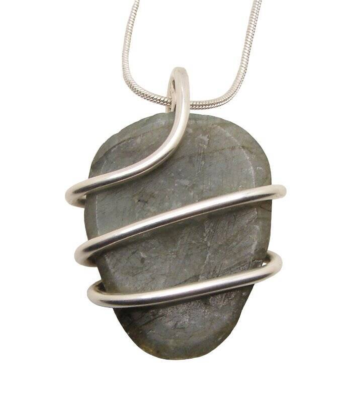 Moon Spirit Skull Jewelry Labradorite Silver / Pagan Oracle / Blue Lotus #5