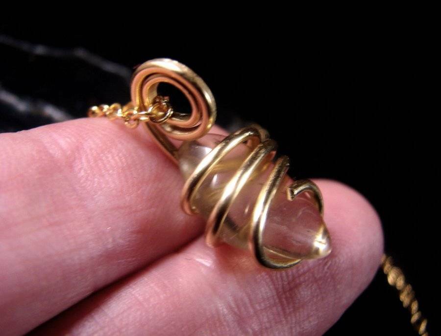 Golden Labradorite Hand Forged Pendant Merlins Gold Bronze Creativity #7