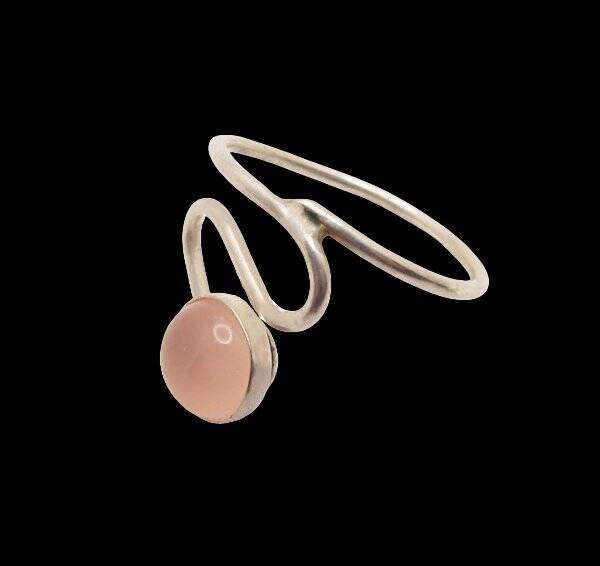 ENERGY RING JEWELRY ~VISIONS~ ROSE QUARTZ STERLING SILVER SS SIZE 7.5 #2