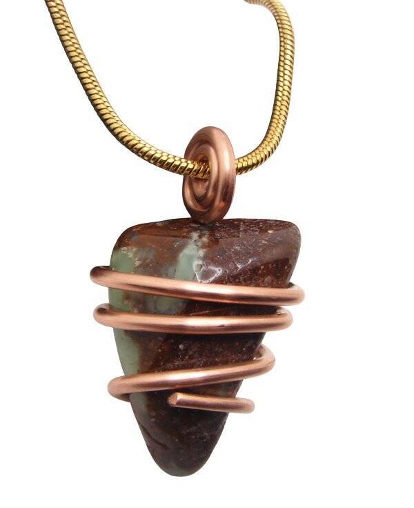 Real Crystals CHRYSOCOLLA PENDANT Handmade Talisman Stress Reliever Calm #18