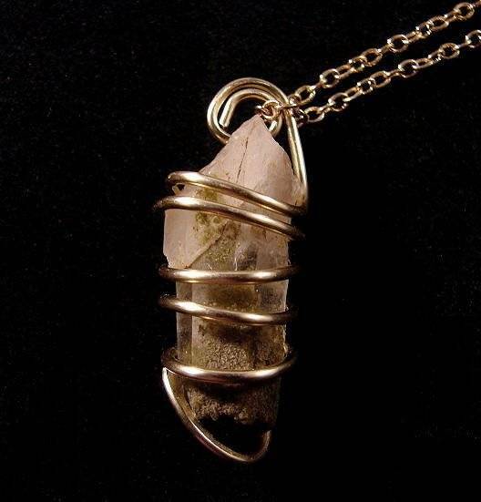 DELPHI ORACLE QUARTZ PENDANT GOLD MAGIC INCREASE SPIRITUALITY LOVE #32