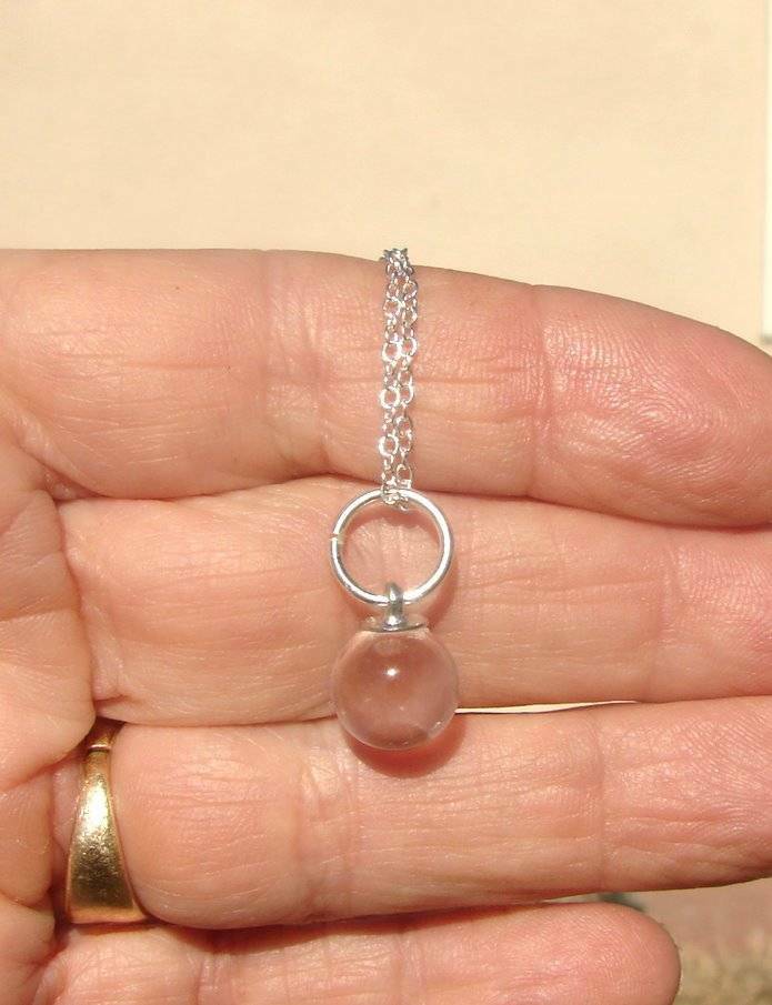 LEMURIAN SEED QUARTZ CRYSTAL SPHERE AMULET PENDANT REIKI WICCA HEALING #1
