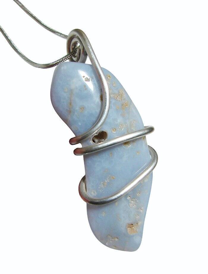 GENUINE ELLENSBURG TRUE BLUE AGATE PENDANT, MEDIUM BLUE #1