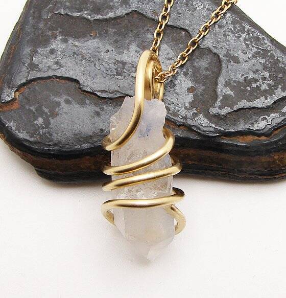 Dumortierite Included Quartz Crystal Pendant from Minas Gerais, Brazil #31