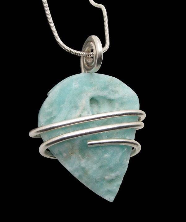 Sky Blue Angel Aragonite Star Crystal Pendant Real Crystals Third Eye Chakra #15