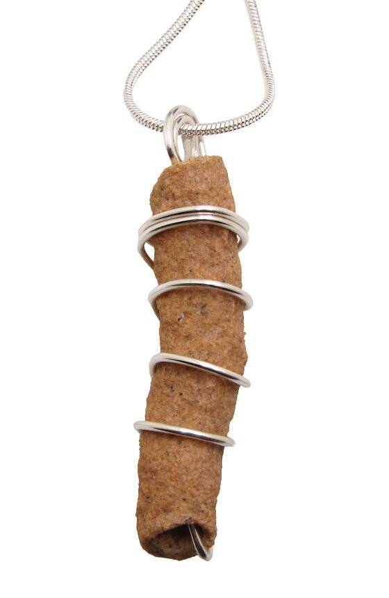 RARE UNUSUAL PRAYER PIPE LIGHTNING STRIKE SARAHA DESERT FULGURITE CRYSTAL #250