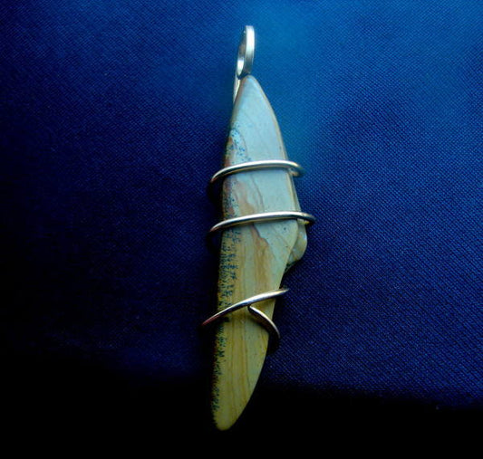 RADIANCE AMERICAN JASPER ART AMULET PENDANT Necklace MERLIN'S GOLD 8