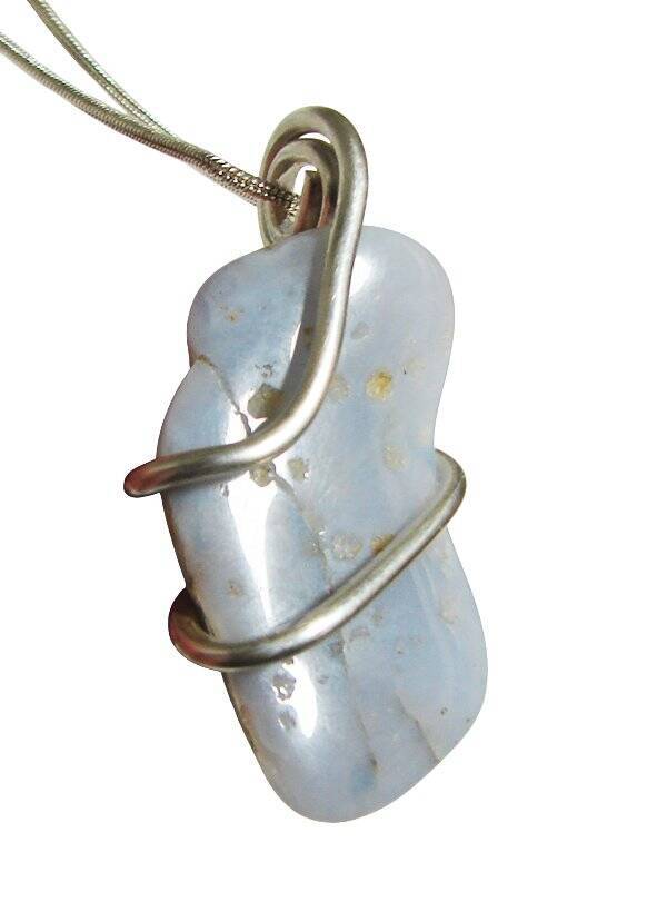 GENUINE ELLENSBURG TRUE BLUE AGATE PENDANT, MEDIUM BLUE #2