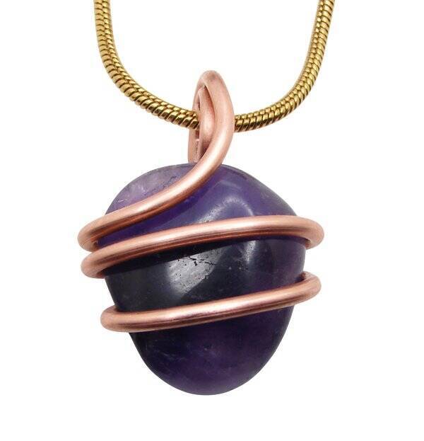 Handmade Crystal Jewelry African Amethyst Pendant Real Crystals Purple #13