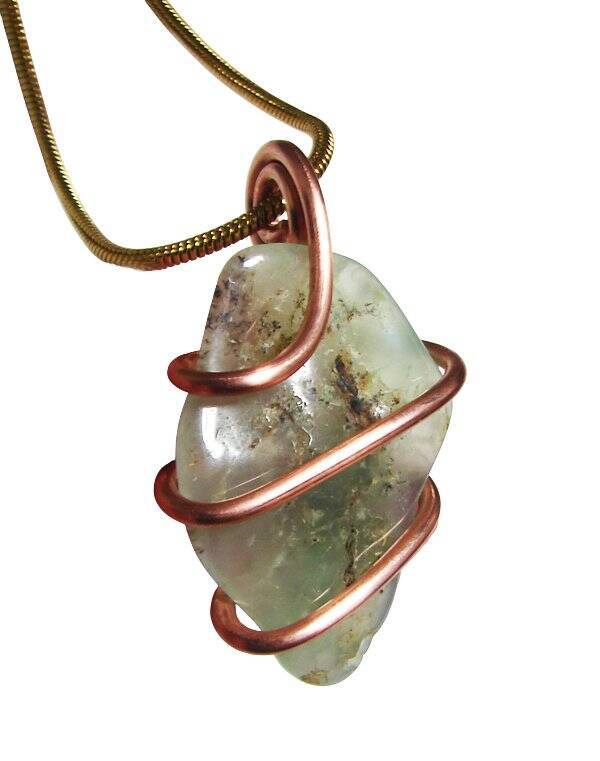 Real Crystals CHRYSOCOLLA PENDANT Handmade Talisman Stress Reliever Calm #11