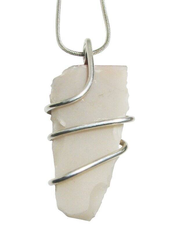NOVACULITE PENDANT IN STERLING SILVER CUT CORDS - BE FREE AGAIN #555