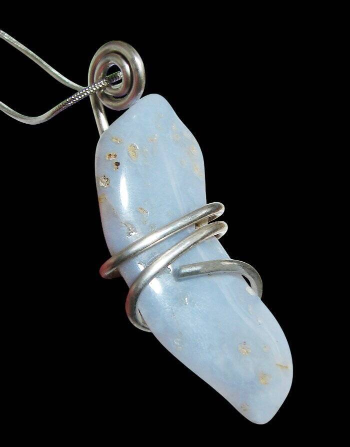 GENUINE ELLENSBURG TRUE BLUE AGATE PENDANT, MEDIUM BLUE #1