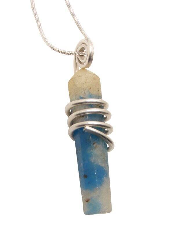Stone of Heaven Azurite Crystal Edgar Cayce in Granite Sterling Silver #10