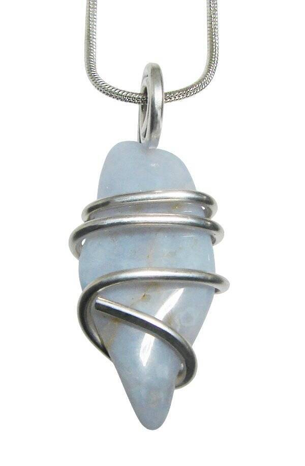 GENUINE ELLENSBURG TRUE BLUE AGATE PENDANT, MEDIUM BLUE #77